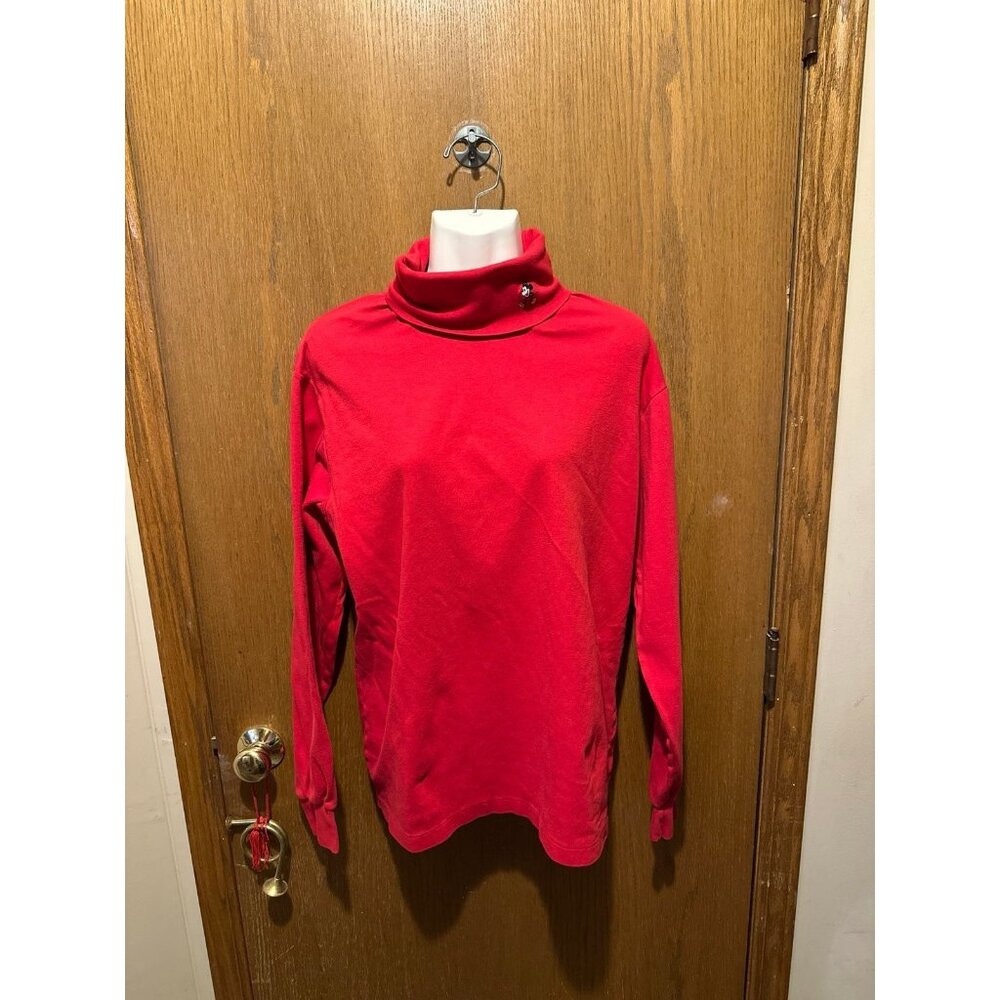 Xl vintage red embroidered Mickey Mouse Disney wear turtle neck cotton